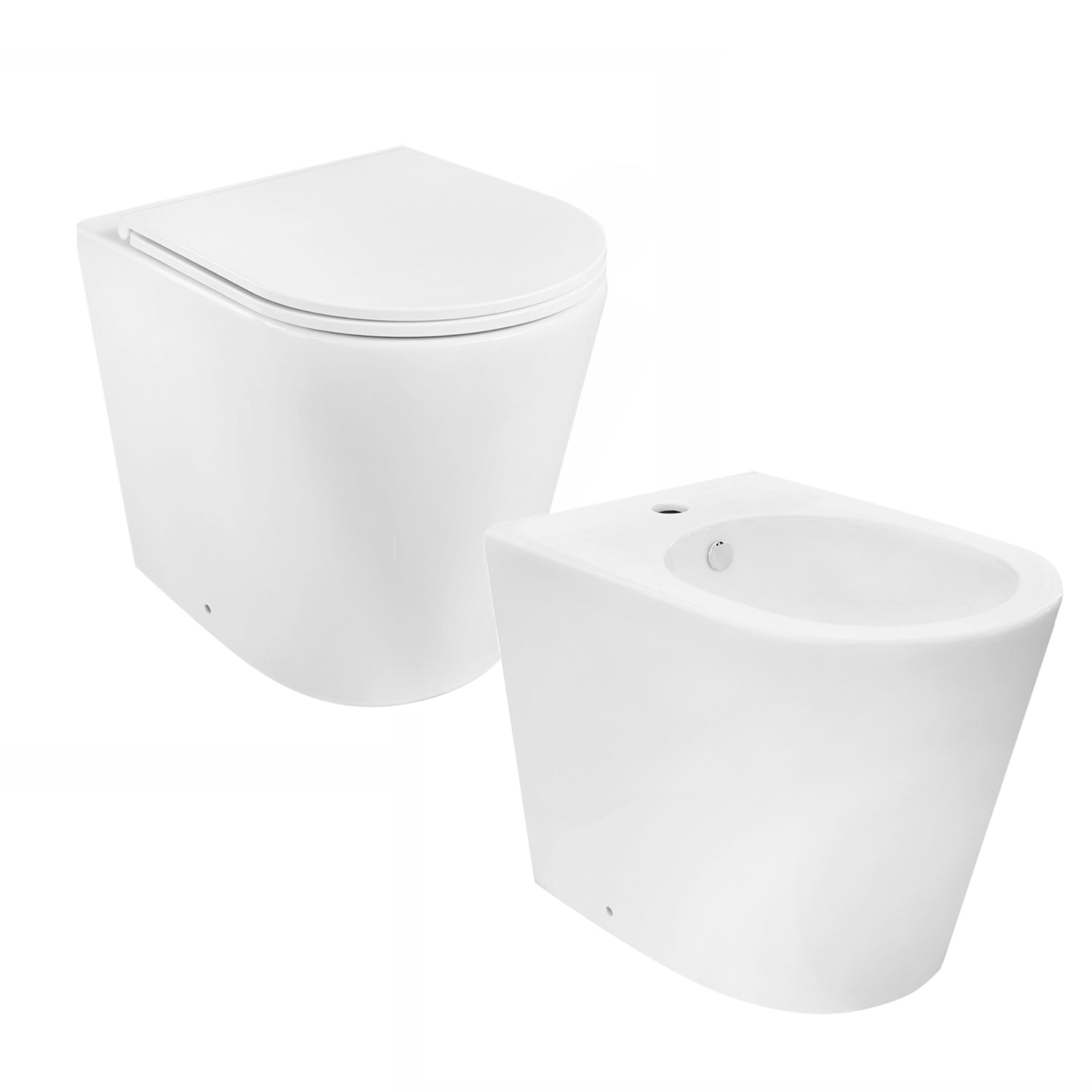 Sanitari filo muro a terra con copriwater soft-close incluso â€“ BathCore serie Lilium