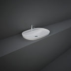 Lavabo ad incasso ovale allungato monoforo RAK 60x42 cm - Bianco