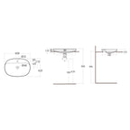 Lavabo ad incasso ovale allungato monoforo RAK 60x42 cm - Bianco