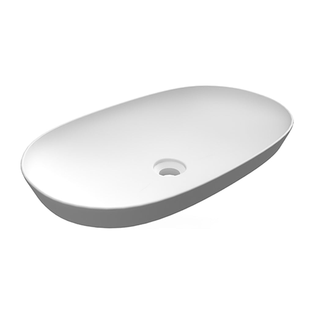 Lavabo ad incasso ovale allungato senza foro RAK 60x36 cm - Bianco