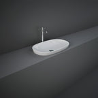 Lavabo ad incasso ovale allungato senza foro RAK 60x36 cm - Bianco