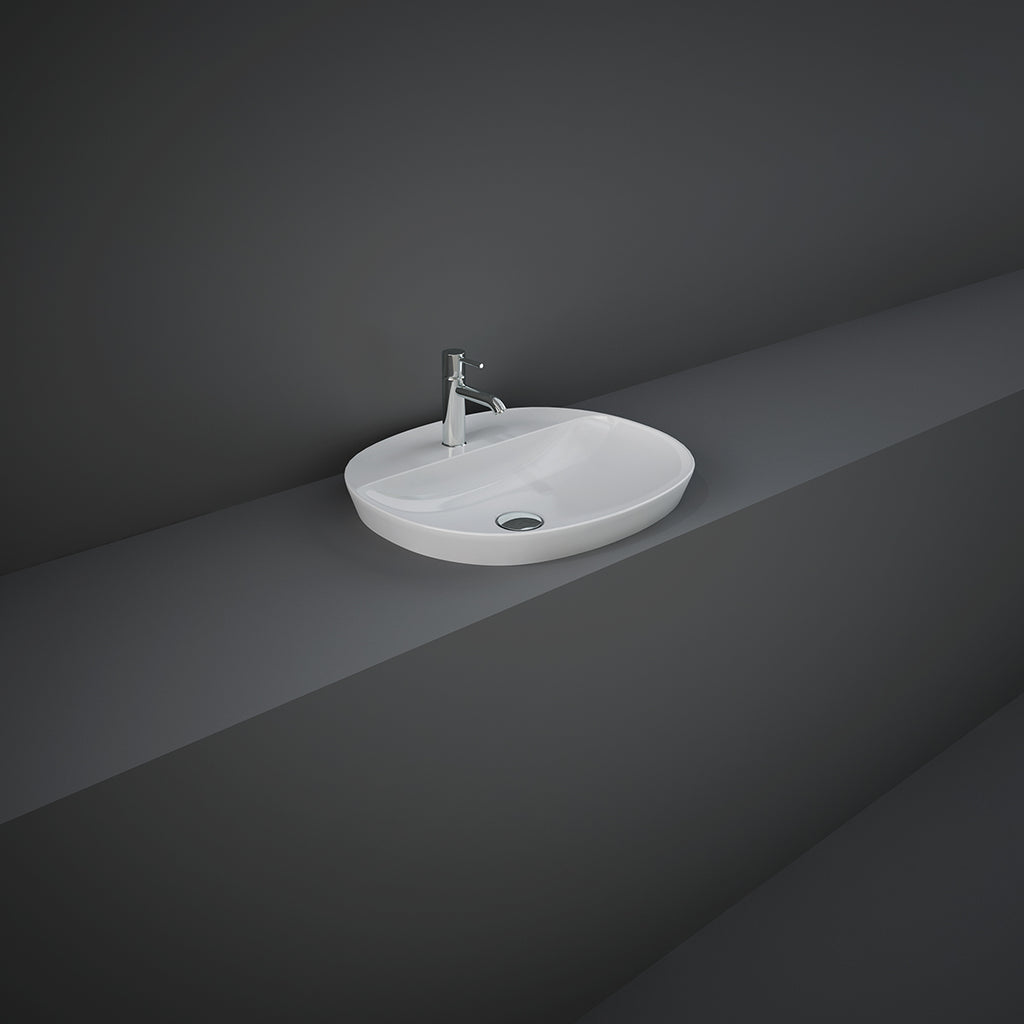Lavabo ad incasso ovale monoforo RAK 50x42 cm - Bianco