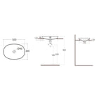 Lavabo ad incasso ovale senza foro RAK 50x36 cm - Bianco