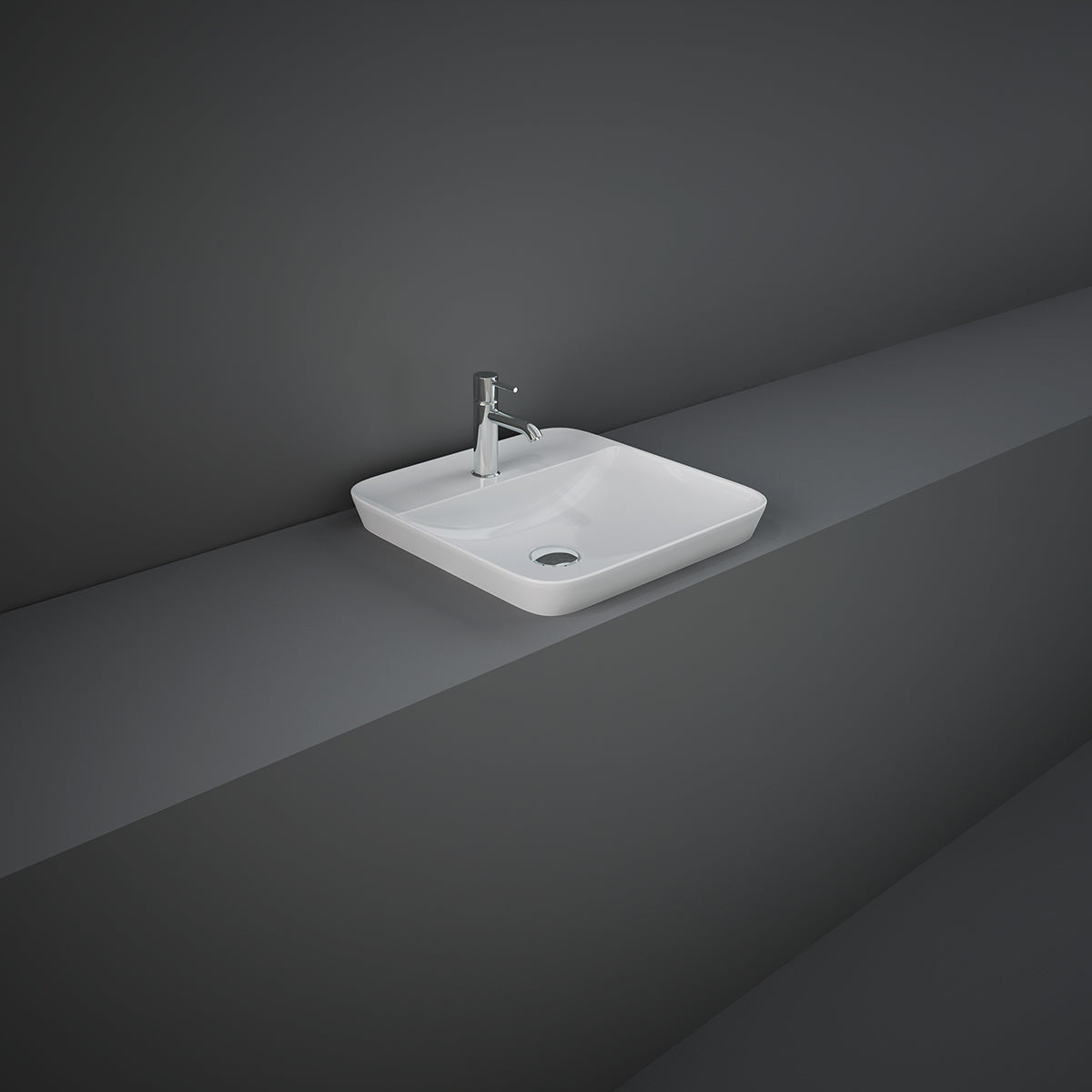 Lavabo ad incasso quadrato monoforo RAK 42x42 cm - Bianco