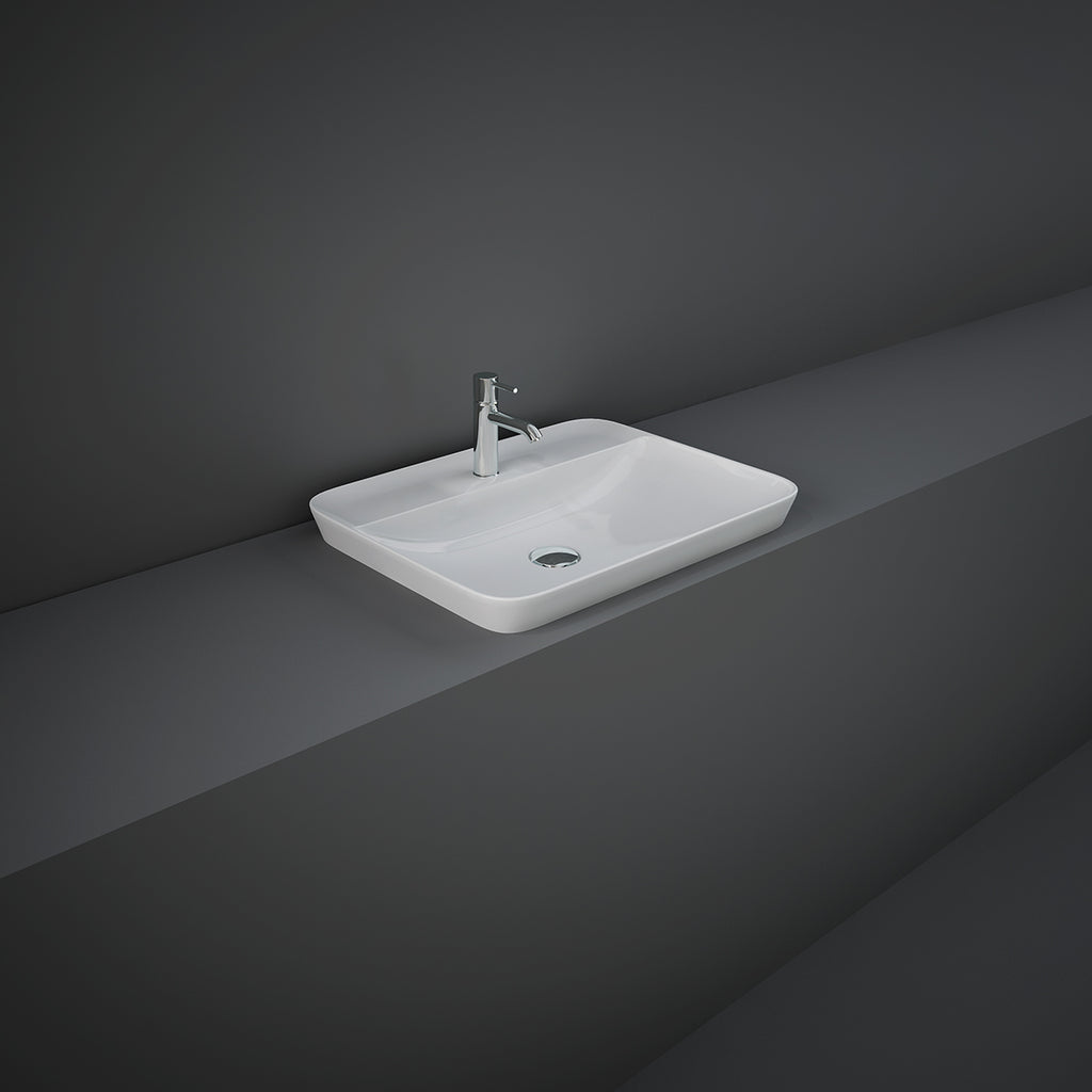 Lavabo ad incasso rettangolare monoforo RAK 55x42 cm - Bianco
