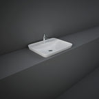 Lavabo ad incasso rettangolare monoforo RAK 55x42 cm - Bianco