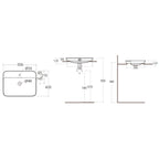 Lavabo ad incasso rettangolare monoforo RAK 55x42 cm - Bianco