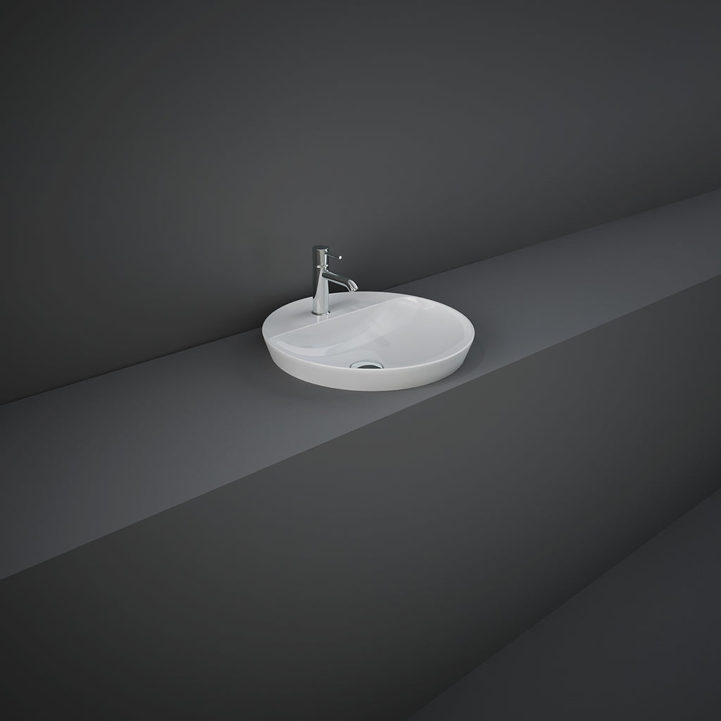 Lavabo ad incasso rotondo monoforo RAK Ã¸ 42 cm - Bianco