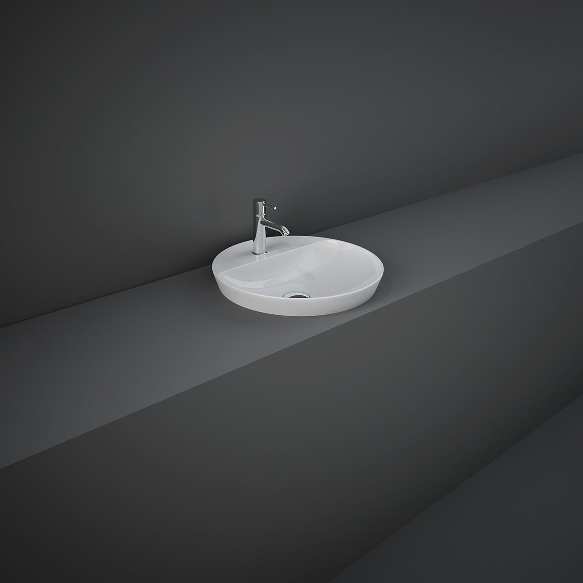 Lavabo ad incasso rotondo monoforo RAK Ã¸ 42 cm - Bianco