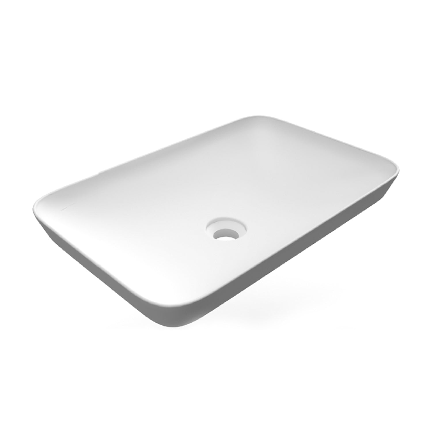 Lavabo ad incasso rettangolare senza foro 55x36 cm - Bianco