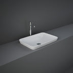 Lavabo ad incasso rettangolare senza foro 55x36 cm - Bianco