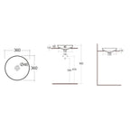 Lavabo ad incasso rotondo senza foro RAK Ã¸ 36 cm - Bianco