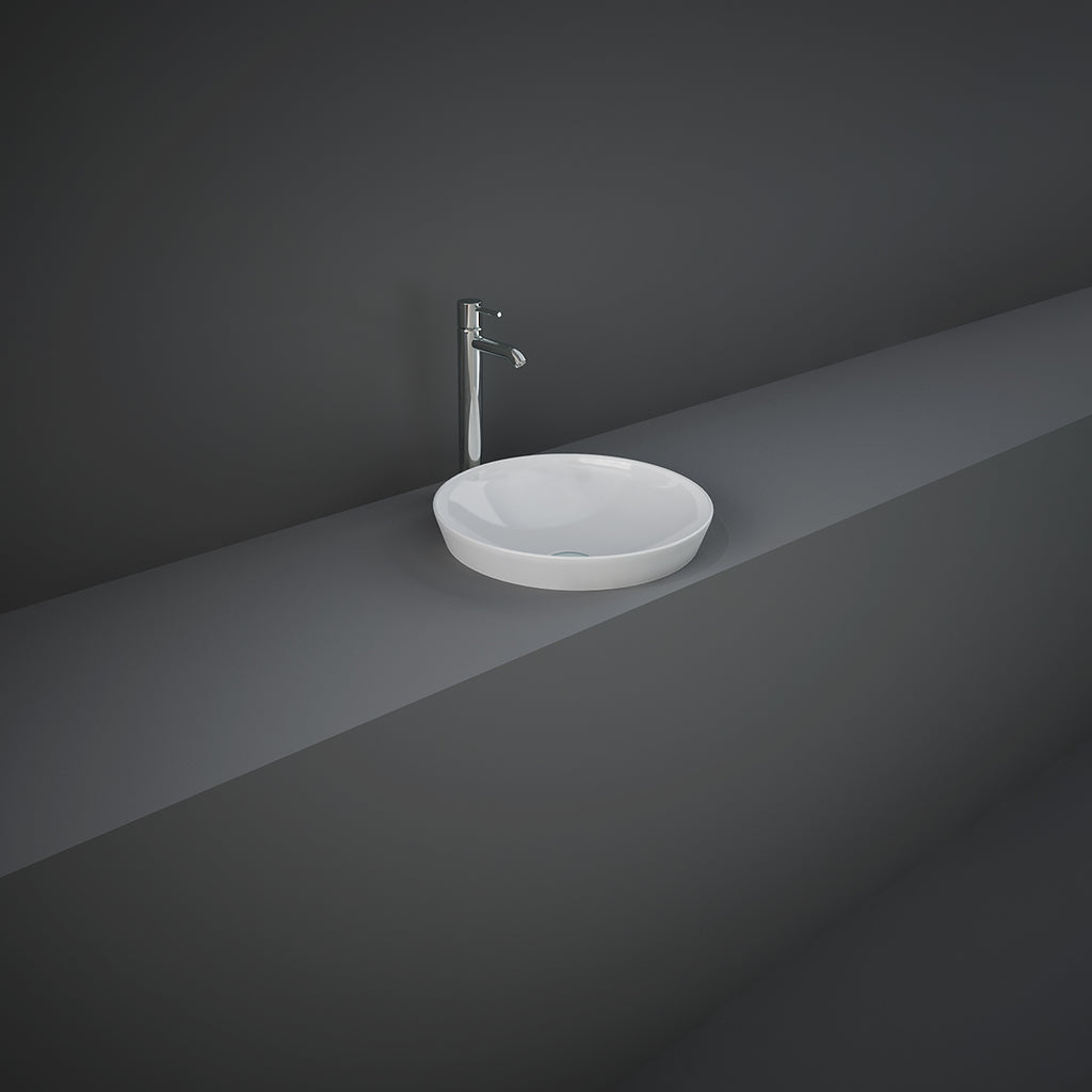 Lavabo ad incasso rotondo senza foro RAK Ã¸ 36 cm - Bianco