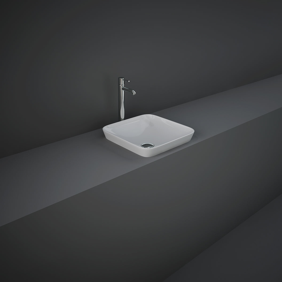 Lavabo ad incasso quadrato senza foro RAK 36x36 cm - Bianco