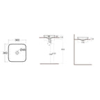 Lavabo ad incasso quadrato senza foro RAK 36x36 cm - Bianco