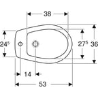 Bidet Monoforo Pozzi Ginori modello ColibrÃ¬ 2 distanziato da parete 53x36 cm
