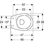 Vaso Pozzi Ginori ColibrÃ¬ 2 distanziato da parete con scarico a parete 48x36 cm