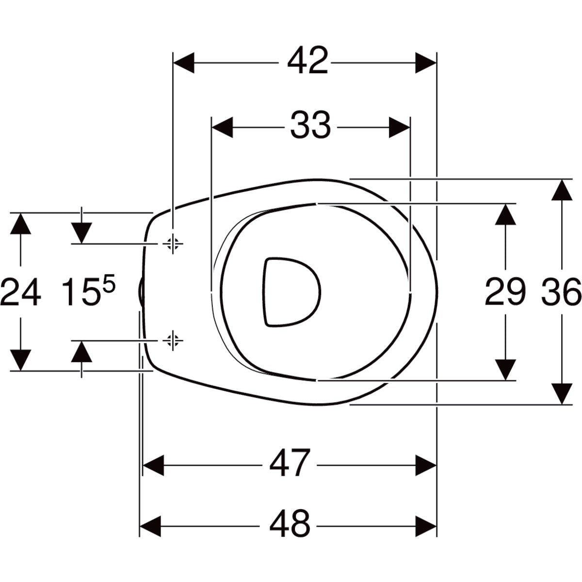 Vaso Pozzi Ginori ColibrÃ¬ 2 distanziato da parete con scarico a parete 48x36 cm