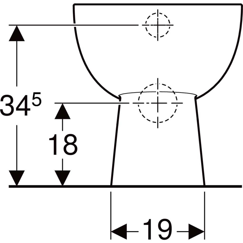 Vaso Pozzi Ginori ColibrÃ¬ 2 distanziato da parete con scarico a parete 48x36 cm