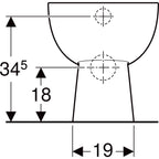 Vaso Pozzi Ginori ColibrÃ¬ 2 distanziato da parete con scarico a parete 48x36 cm