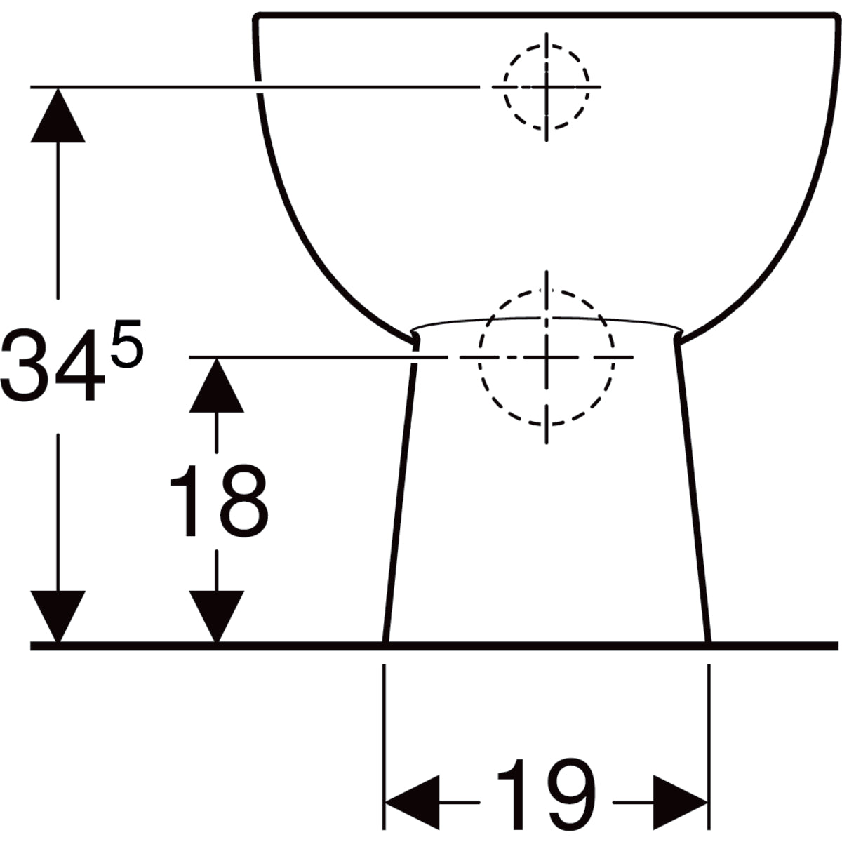 Vaso Pozzi Ginori ColibrÃ¬ 2 distanziato da parete con scarico a parete 48x36 cm