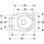 Vaso Pozzi Ginori ColibrÃ¬ 2 distanziato da parete con scarico a pavimento 53x36 cm