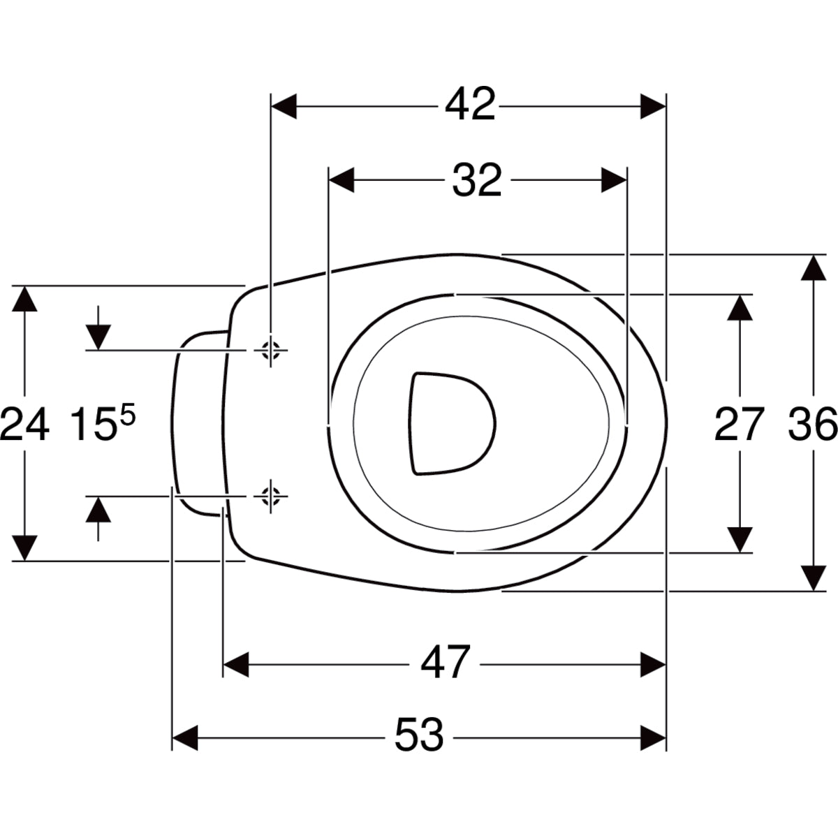 Vaso Pozzi Ginori ColibrÃ¬ 2 distanziato da parete con scarico a pavimento 53x36 cm