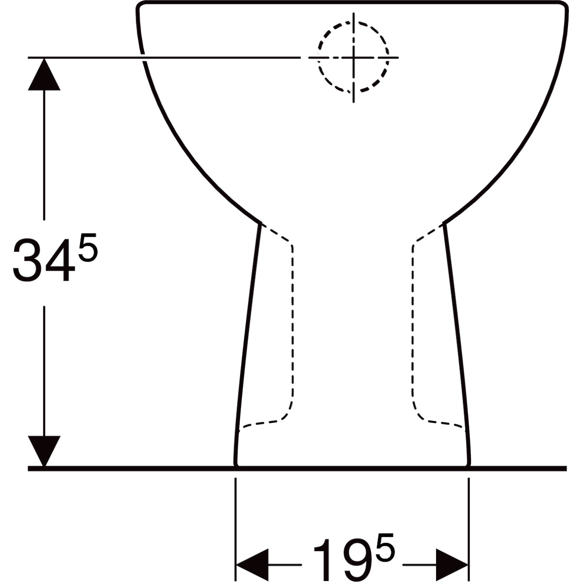 Vaso Pozzi Ginori ColibrÃ¬ 2 distanziato da parete con scarico a pavimento 53x36 cm