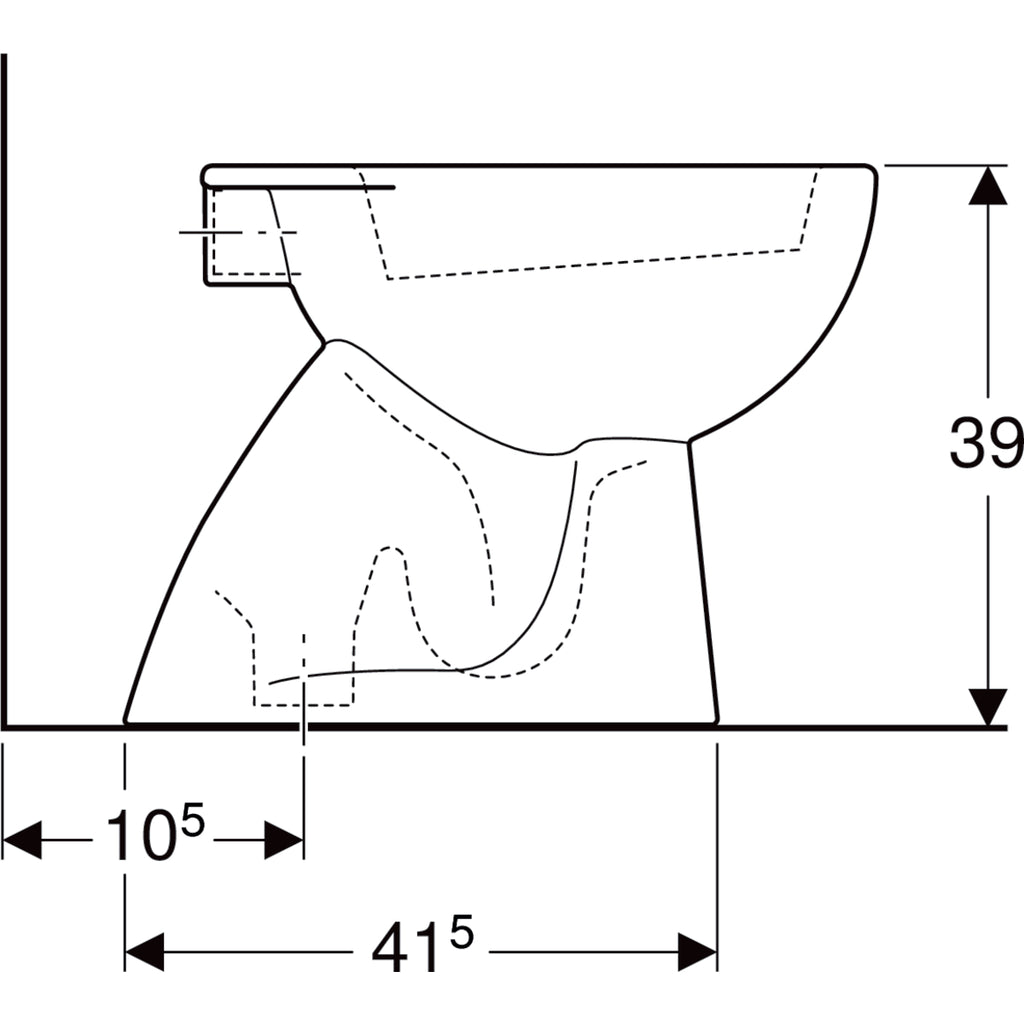 Vaso Pozzi Ginori ColibrÃ¬ 2 distanziato da parete con scarico a pavimento 53x36 cm