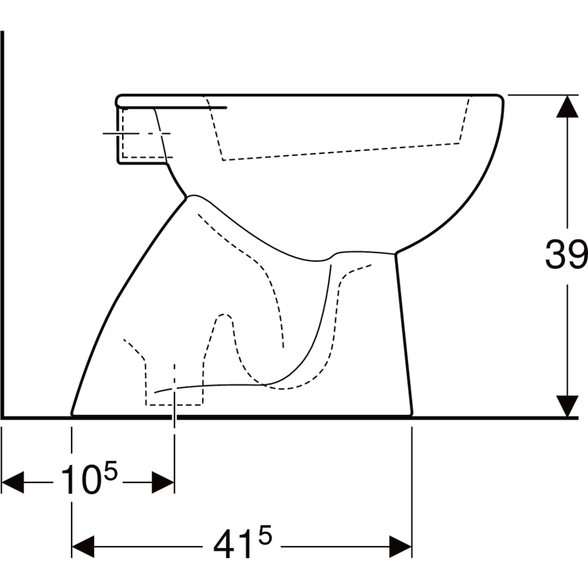 Vaso Pozzi Ginori ColibrÃ¬ 2 distanziato da parete con scarico a pavimento 53x36 cm