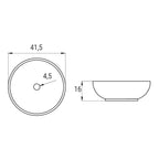 Lavabo da appoggio tondo BathCore serie Viva diametro 41