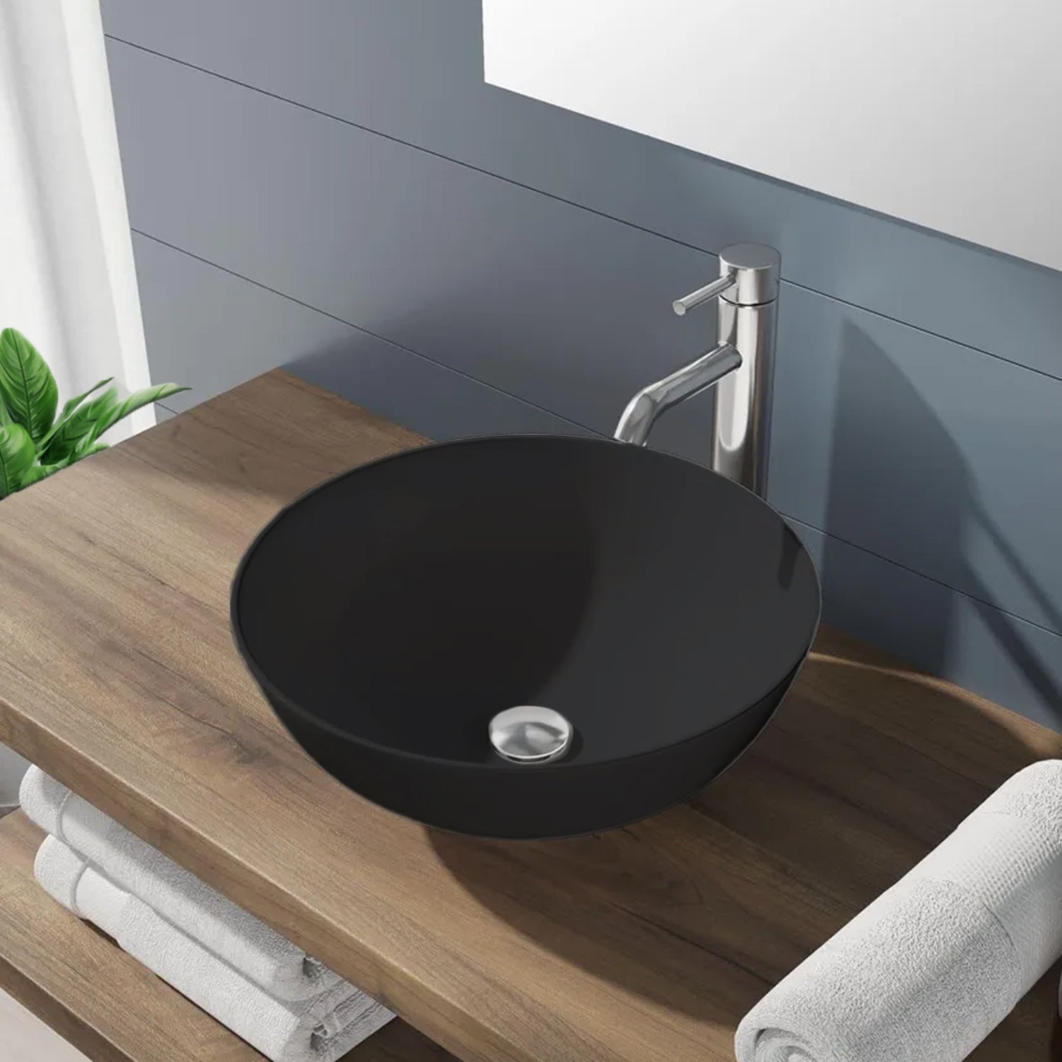 Lavabo da appoggio tondo BathCore serie Viva diametro 41