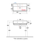 Lavabo per installazione sospesa o appoggio T-Edge di Ceramica Globo cm 71x37 IN072.BI