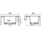 501001- Lavabo sospeso Bathcore con kit fissaggio in resina 60x46 â€“ Bianco lucido