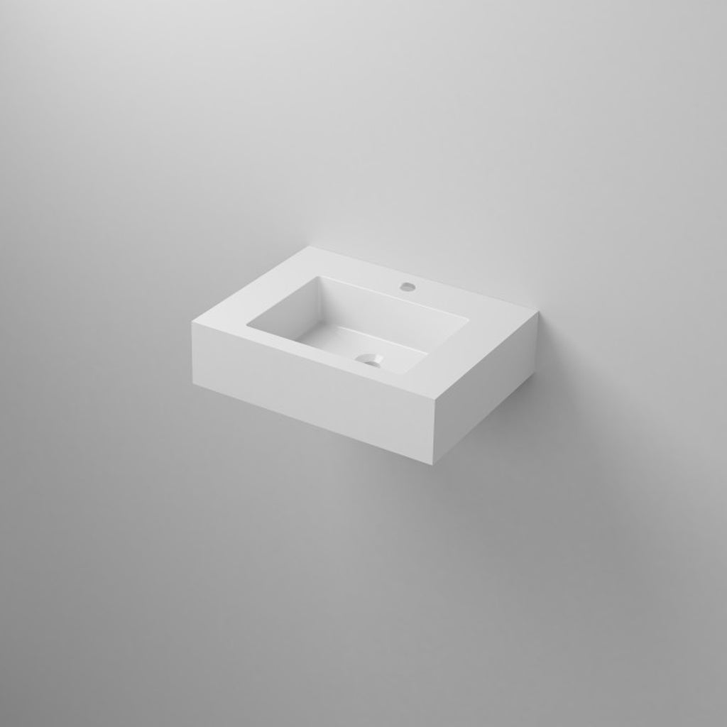 501003- Lavabo sospeso Bathcore con kit fissaggio in resina 80x46 â€“ Bianco lucido
