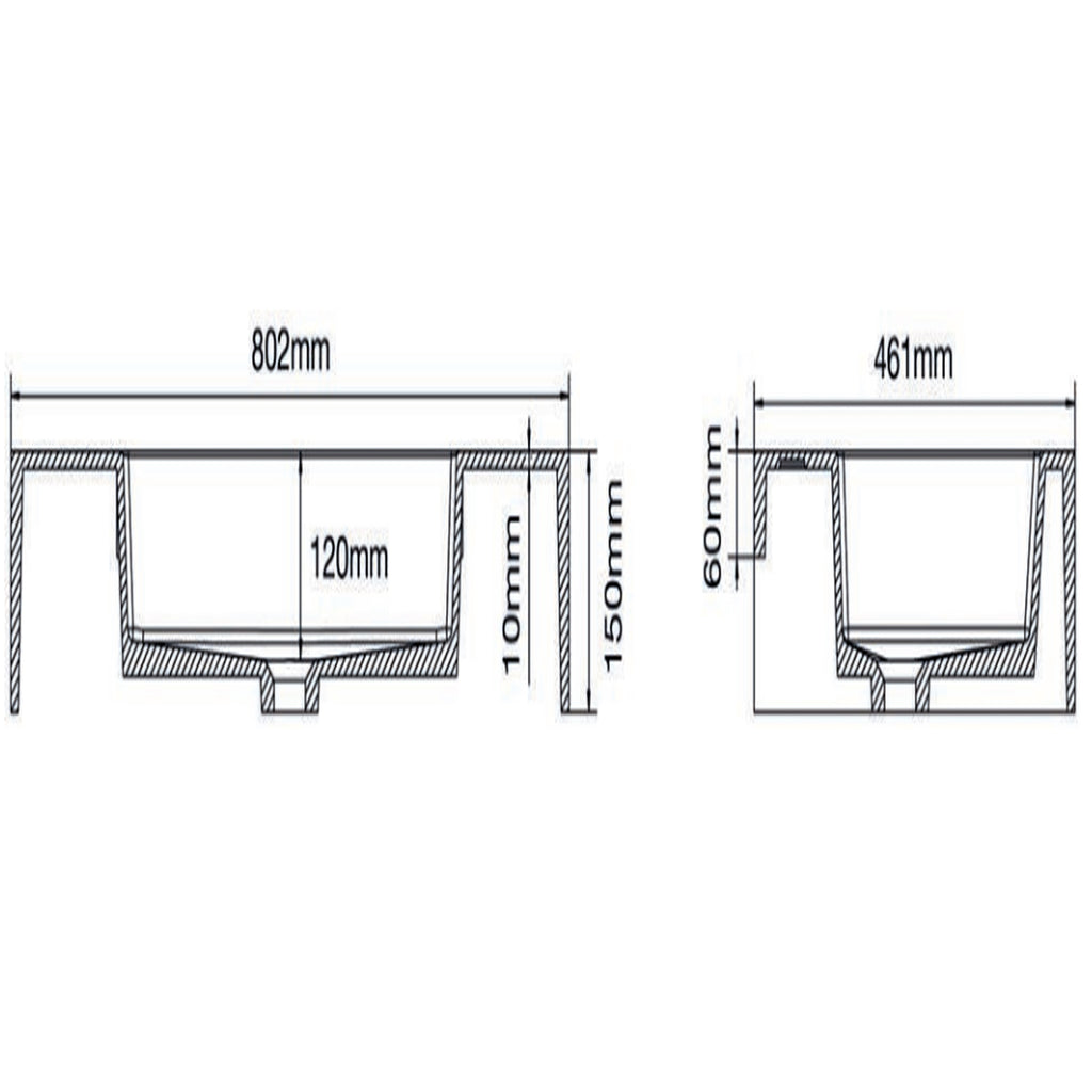 501003- Lavabo sospeso Bathcore con kit fissaggio in resina 80x46 â€“ Bianco lucido
