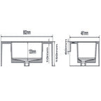 501003- Lavabo sospeso Bathcore con kit fissaggio in resina 80x46 â€“ Bianco lucido