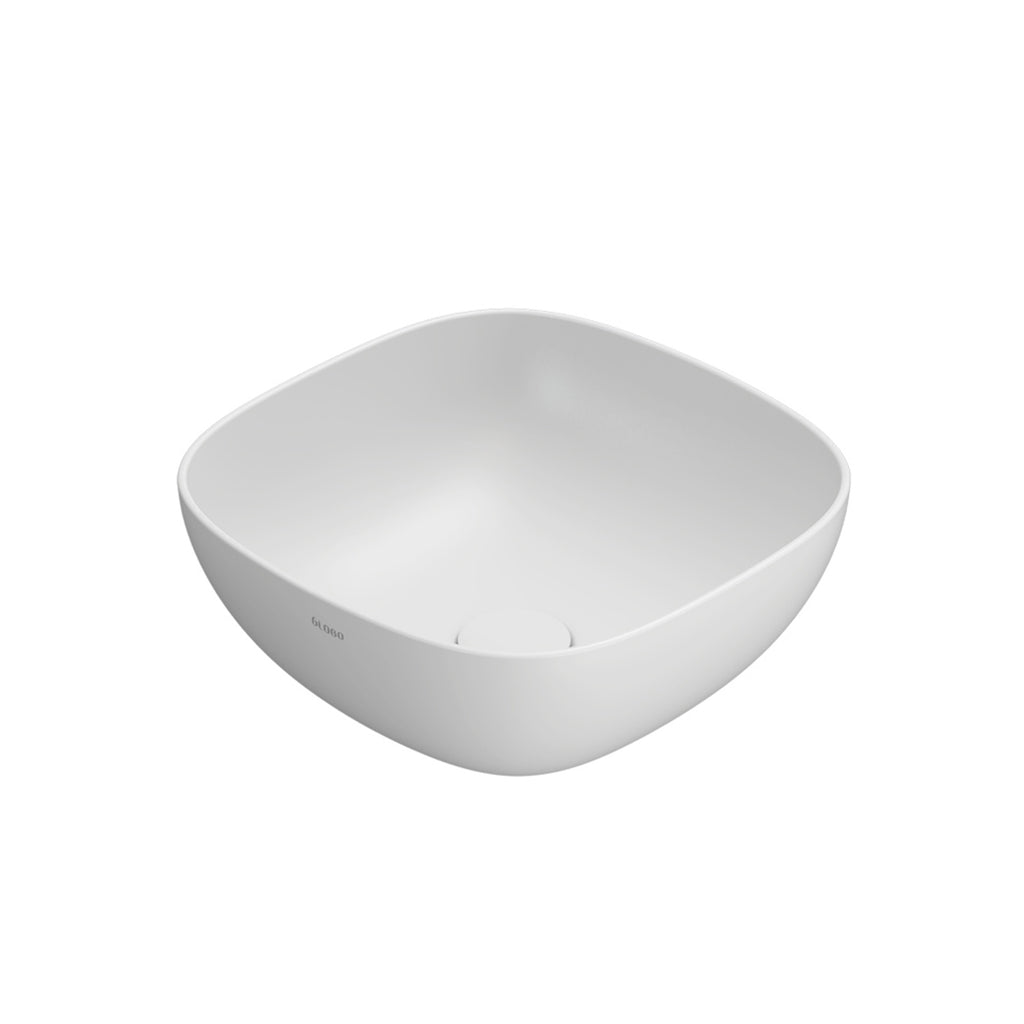 Lavabo d'appoggio Ceramica Globo T-Edge bianco opaco 38x38 h.16 cm