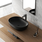 606183 - Lavabo da appoggio Bathcore in ceramica 60 cm â€“ Nero opaco