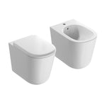 Coppia sanitari a terra filo parete Lalita Ceramica Globo 54x36 cm â€“ Bianco lucido