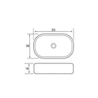 606193 - Lavabo da appoggio Bathcore in ceramica 50 cm â€“ Nero opaco