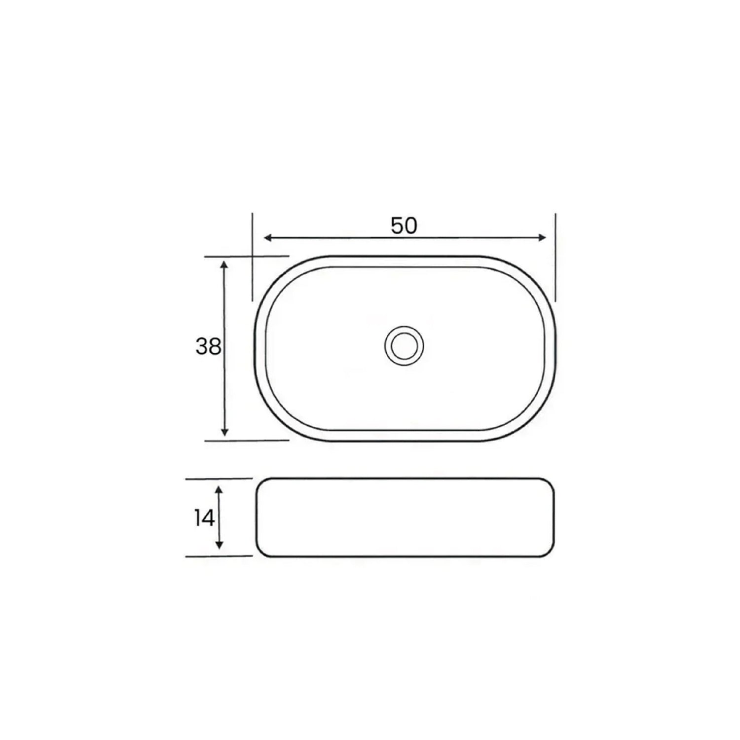 606195 - Lavabo da appoggio Bathcore in ceramica 50 cm â€“ Bianco opaco
