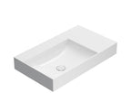 Lavabo da appoggio o sospeso T-Edge ceramica bianca lucida 80x47 peso 24 Kg
