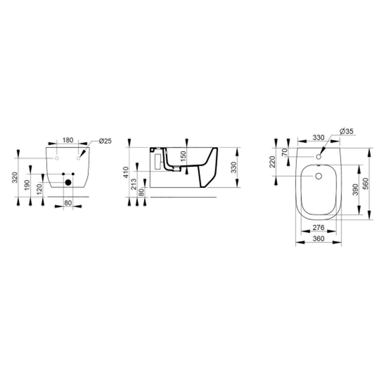 Bidet sospeso Ceramica Dolomite modello Alba 56x36 cm