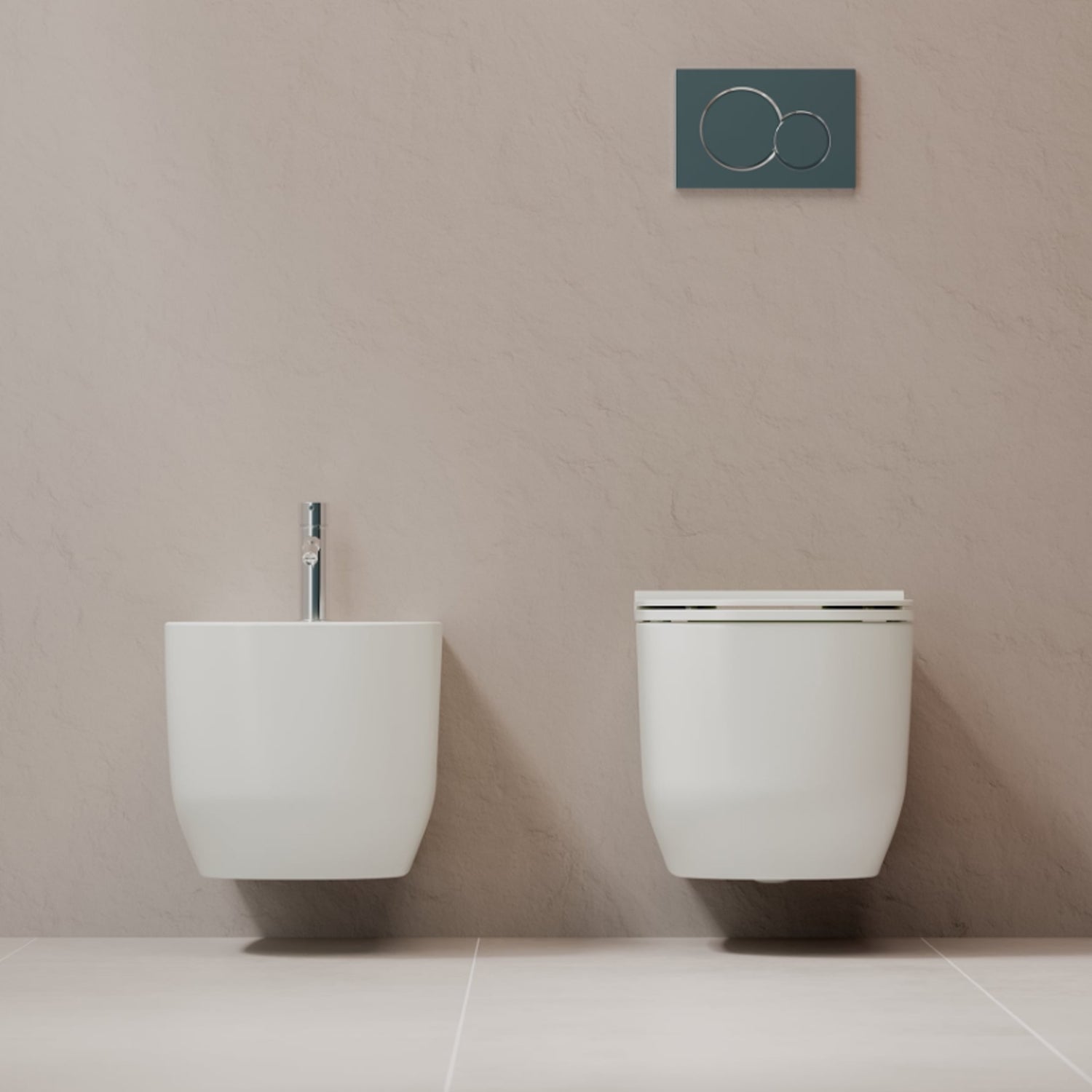 Coppia sanitari sospesi Ceramica Dolomite modello Alba 56x36 cm con sedile Softclose
