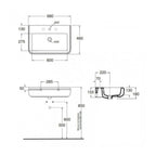 Lavabo sospeso 68 cm Azzurra modello Charme in ceramica
