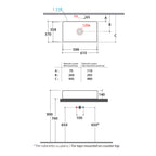 Raffinato lavabo da appoggio di Globo in ceramica bianca lucida. Modello T-EDGE 61X37 cm