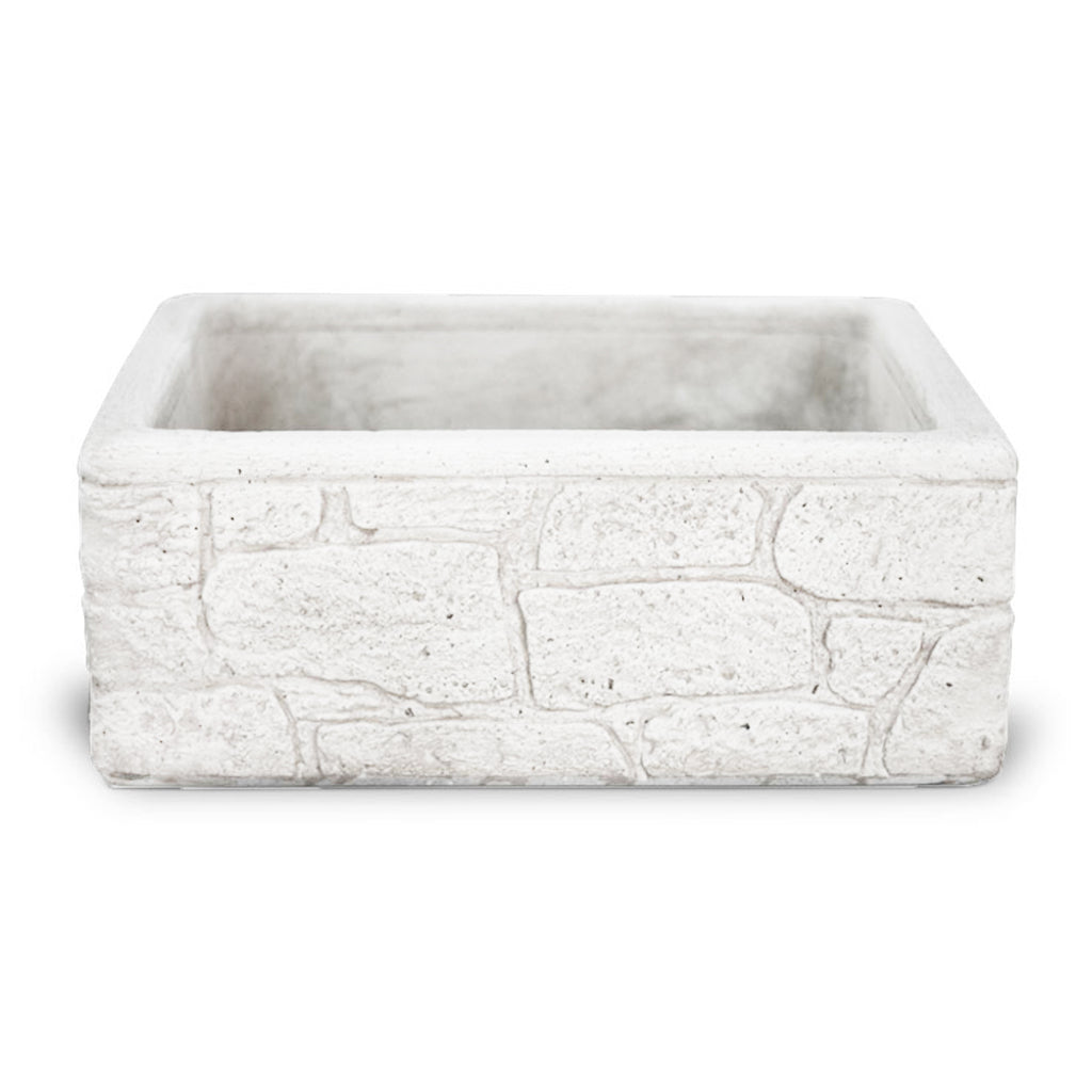 Lavello da esterno in cemento bianco effetto mattoncini cm 100x52x20h cm modello Eolie