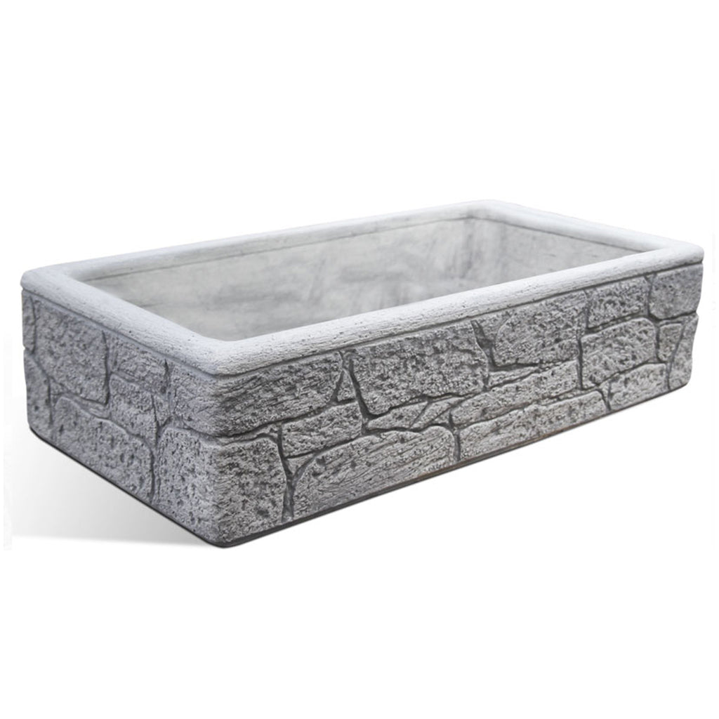 Lavello da esterno in cemento grigio effetto mattoncini cm 80x40x20h cm modello Eolie