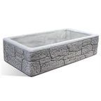 Lavello da esterno in cemento grigio effetto mattoncini cm 80x40x20h cm modello Eolie